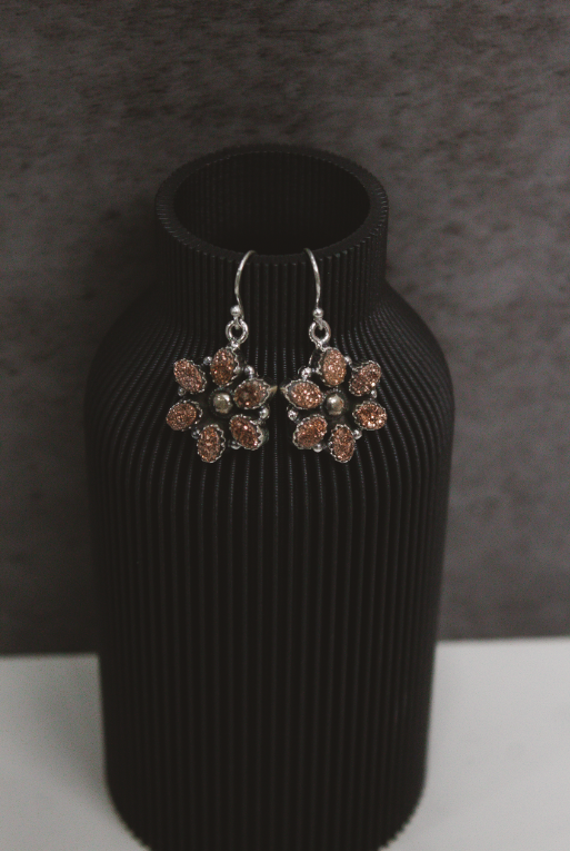 Mini Daisy Druzy Stone Earrings-Stud Earrings-Krush Kandy, Women's Online Fashion Boutique Located in Phoenix, Arizona (Scottsdale Area)