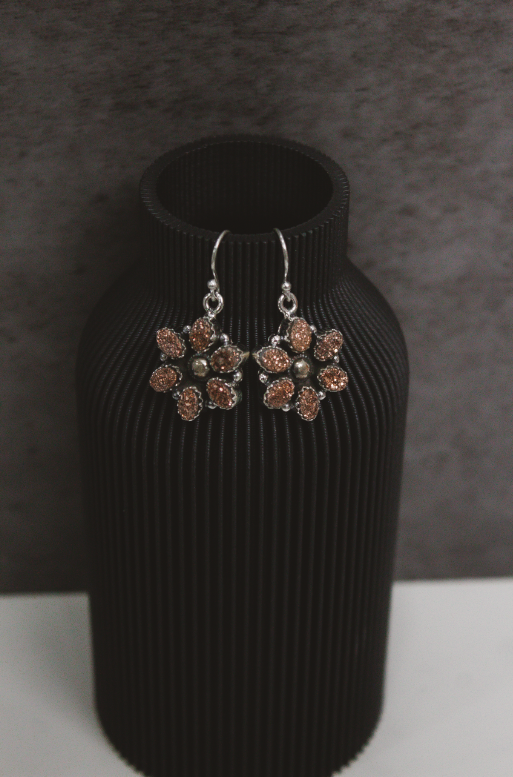 Mini Daisy Druzy Stone Earrings-Stud Earrings-Krush Kandy, Women's Online Fashion Boutique Located in Phoenix, Arizona (Scottsdale Area)