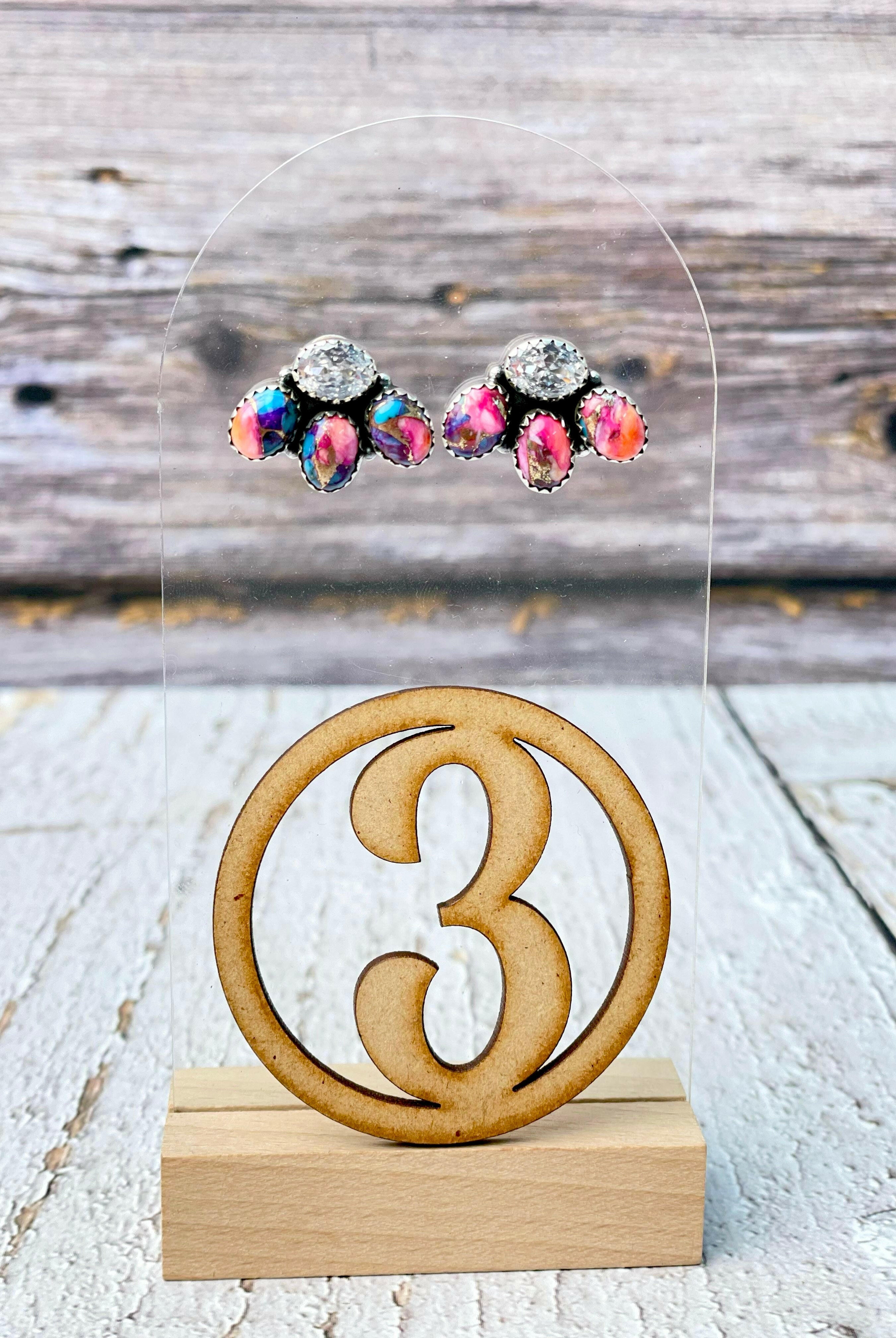 Mini Crystal Cluster Earrings-Earrings-Krush Kandy, Women's Online Fashion Boutique Located in Phoenix, Arizona (Scottsdale Area)