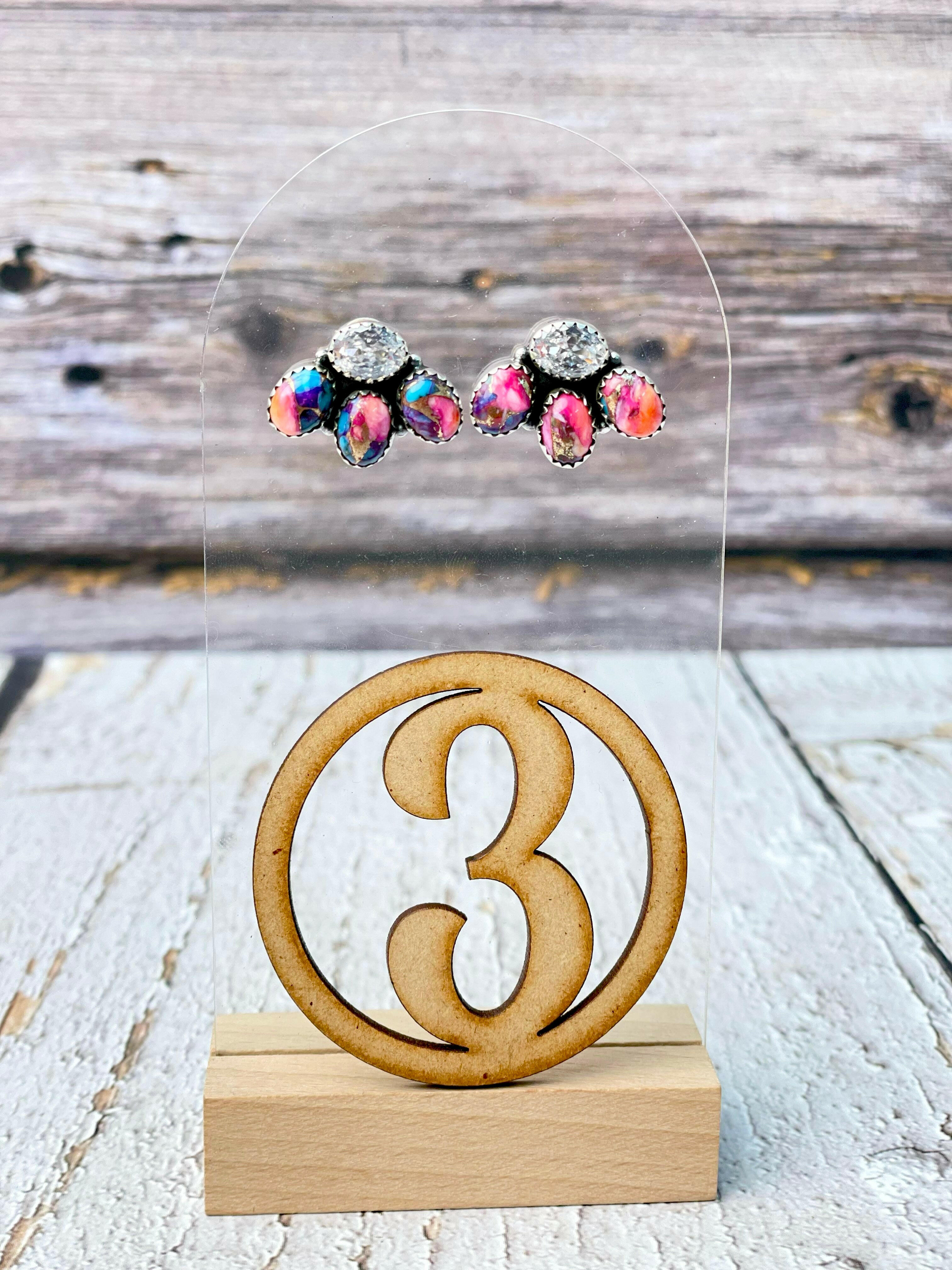 Mini Crystal Cluster Earrings-Earrings-Krush Kandy, Women's Online Fashion Boutique Located in Phoenix, Arizona (Scottsdale Area)