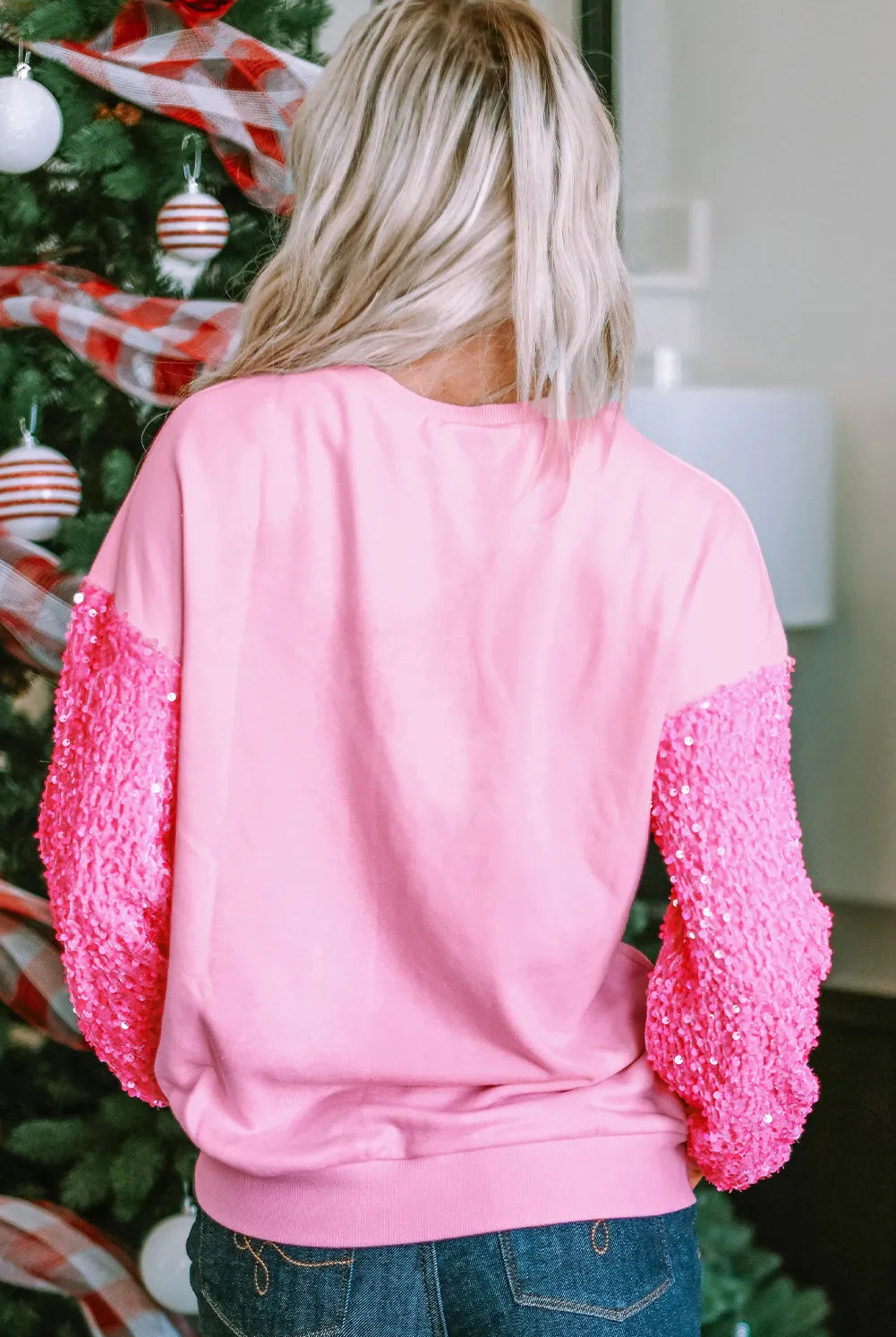 Bubblegum Bliss Sequin Patchwork Pullover-Sweaters-Krush Kandy, Women's Online Fashion Boutique Located in Phoenix, Arizona (Scottsdale Area)
