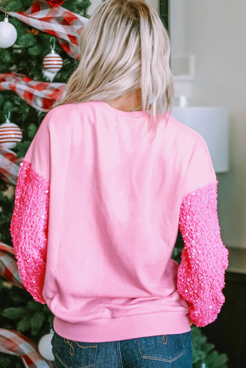 Bubblegum Bliss Sequin Patchwork Pullover-Sweaters-Krush Kandy, Women's Online Fashion Boutique Located in Phoenix, Arizona (Scottsdale Area)