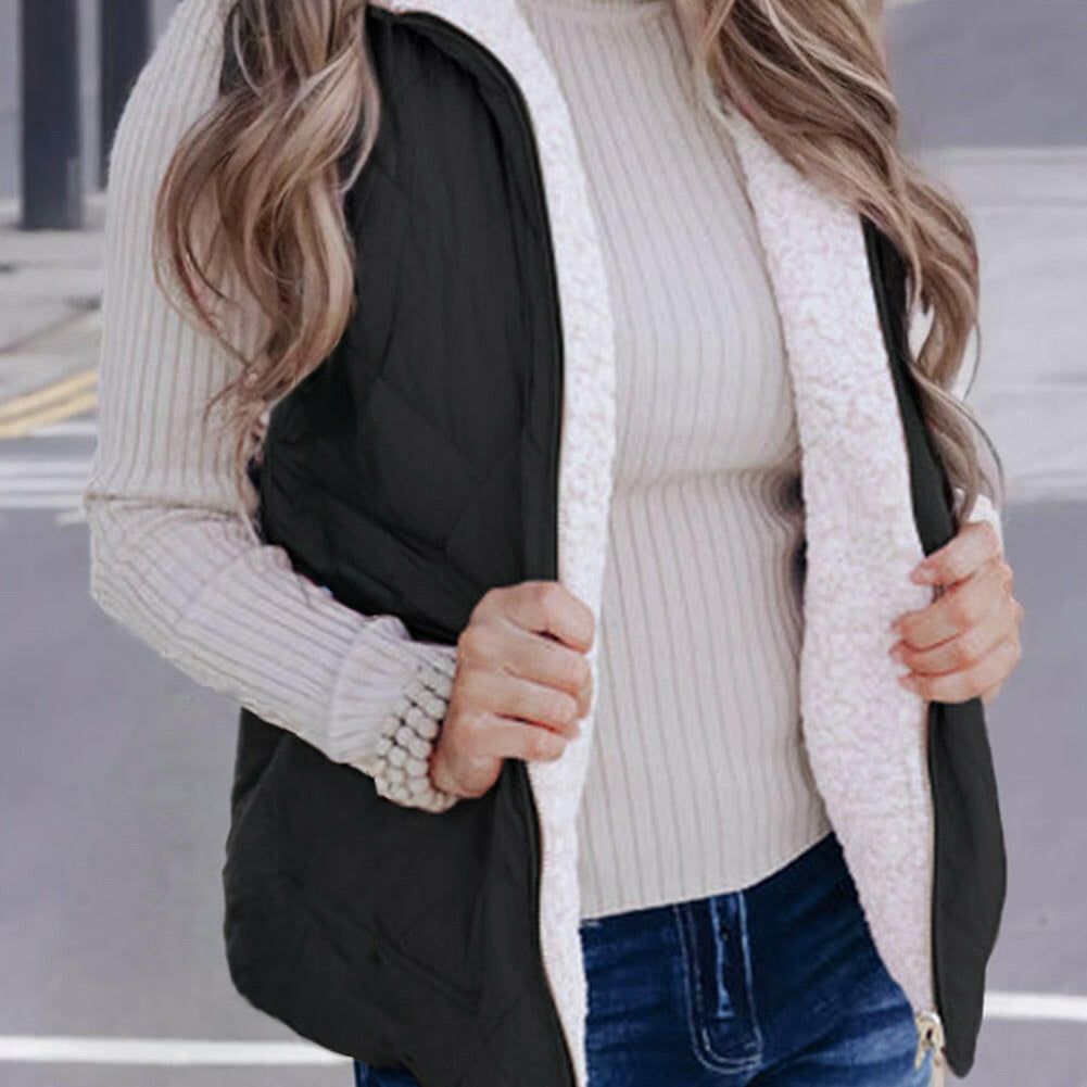 Fleece-Lined Zip-Up Vest (2 colors)-Vests-Krush Kandy, Women's Online Fashion Boutique Located in Phoenix, Arizona (Scottsdale Area)