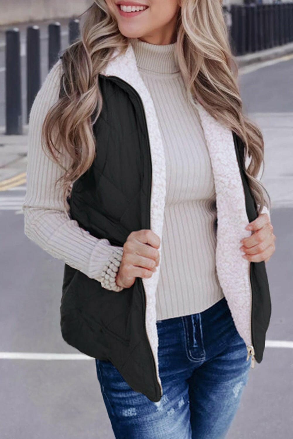 Fleece-Lined Zip-Up Vest (2 colors)-Vests-Krush Kandy, Women's Online Fashion Boutique Located in Phoenix, Arizona (Scottsdale Area)