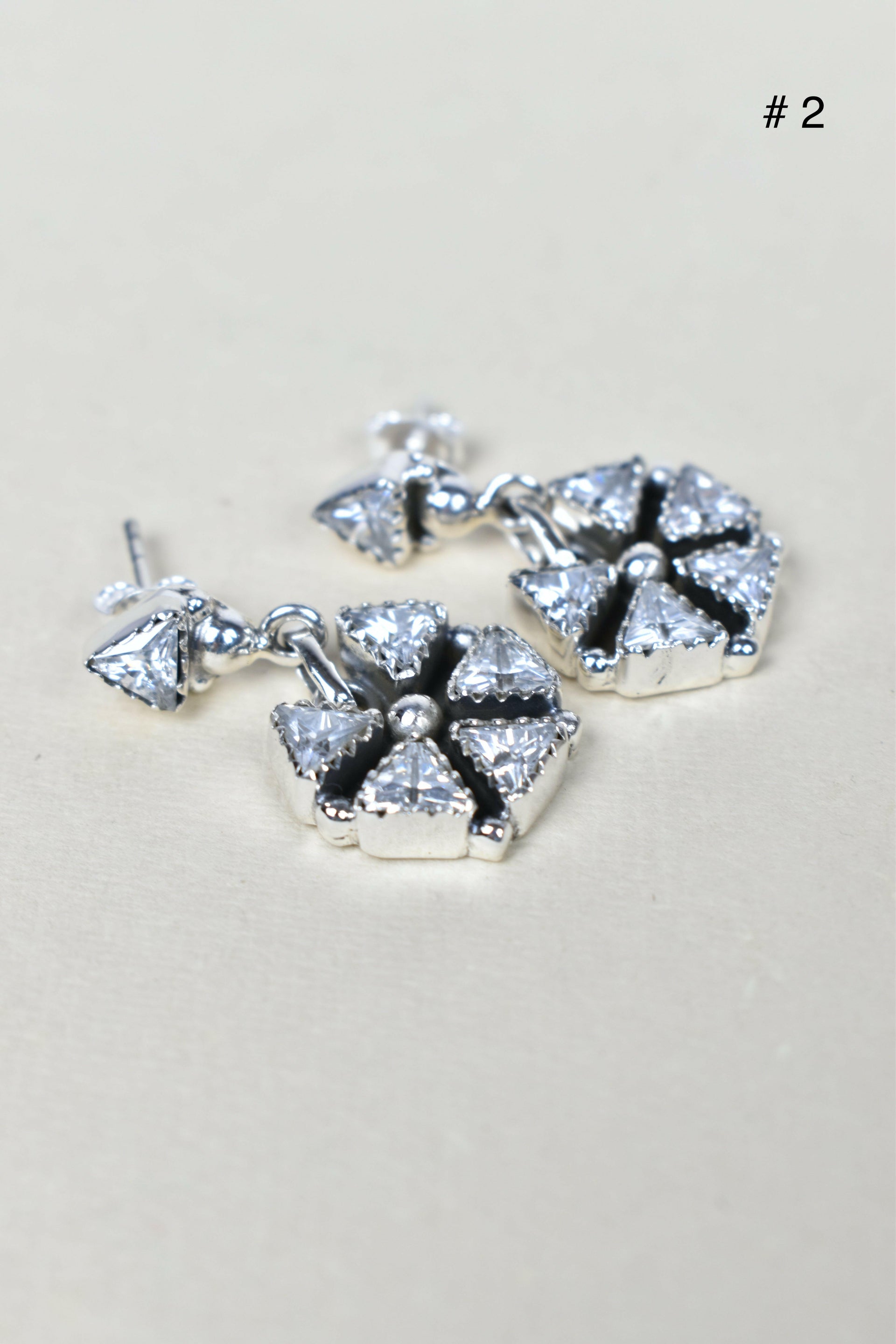 Pentapetal Post Sterling Silver Earrings-Drop Earrings-Krush Kandy, Women's Online Fashion Boutique Located in Phoenix, Arizona (Scottsdale Area)