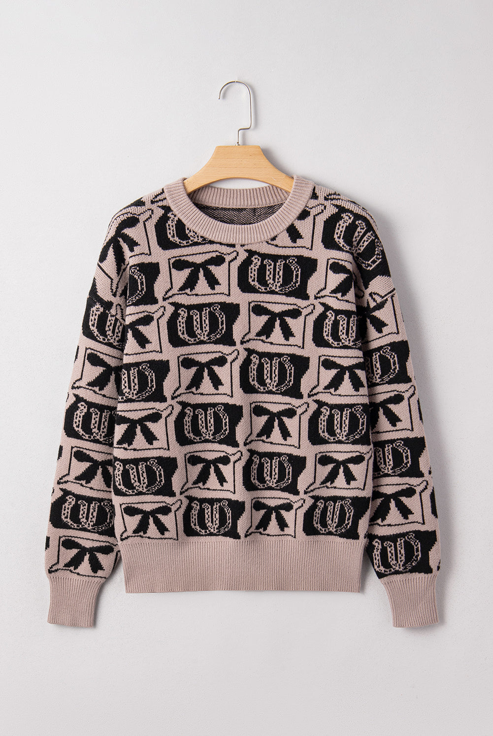 Western Rodeo Bow & Horseshoe Sweater-Sweaters-Krush Kandy, Women's Online Fashion Boutique Located in Phoenix, Arizona (Scottsdale Area)