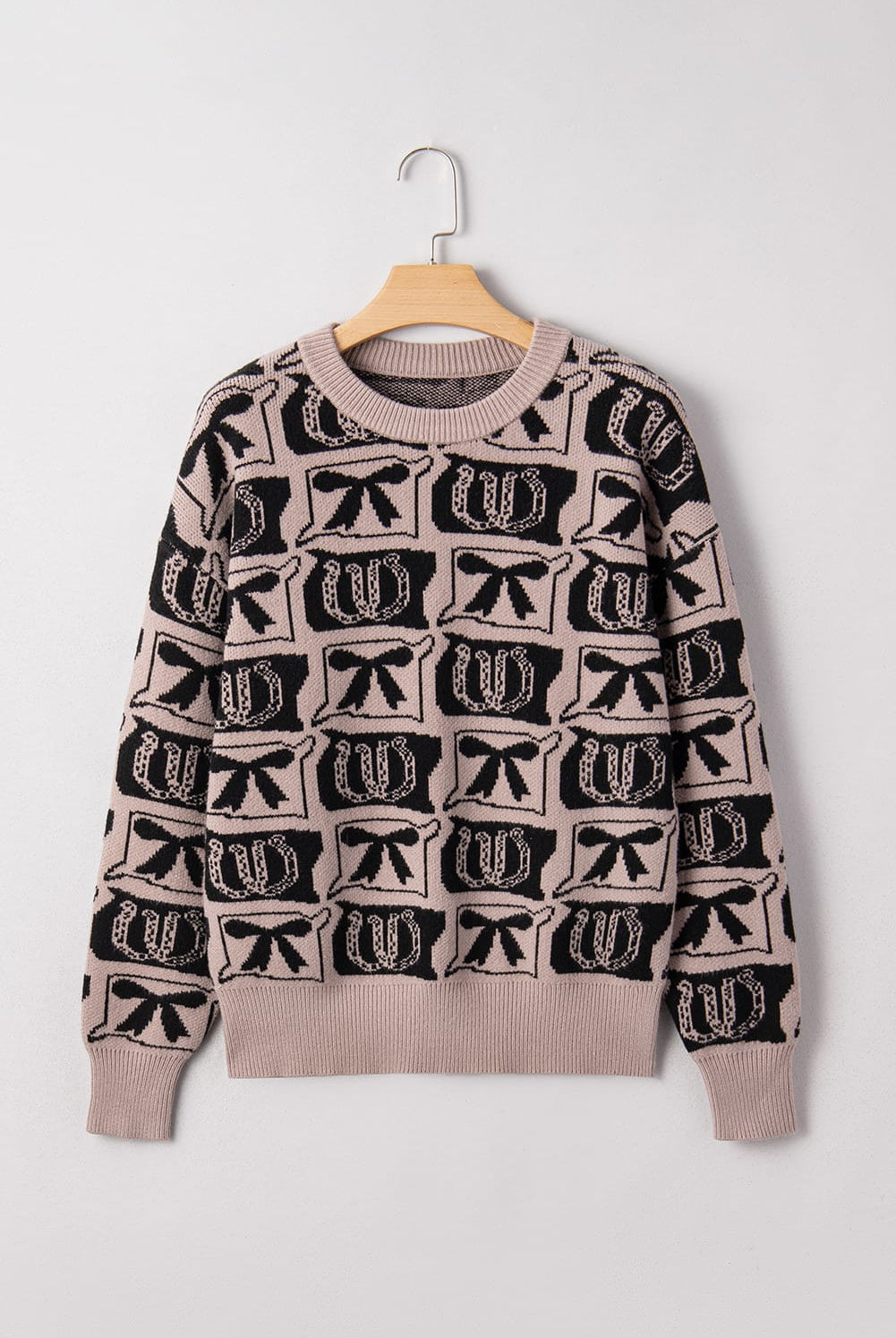 Western Rodeo Bow & Horseshoe Sweater-Sweaters-Krush Kandy, Women's Online Fashion Boutique Located in Phoenix, Arizona (Scottsdale Area)