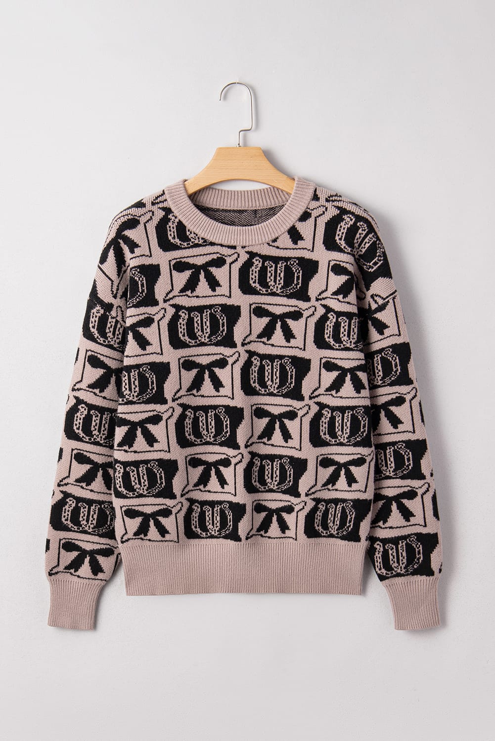 Western Rodeo Bow & Horseshoe Sweater-Sweaters-Krush Kandy, Women's Online Fashion Boutique Located in Phoenix, Arizona (Scottsdale Area)