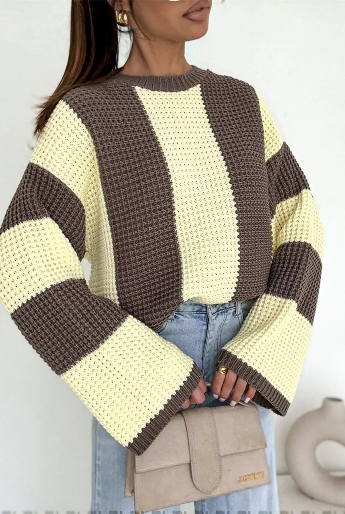 Color Block Long Sleeve Sweater-Sweater-Krush Kandy, Women's Online Fashion Boutique Located in Phoenix, Arizona (Scottsdale Area)