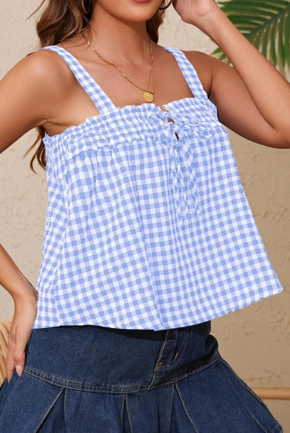 Tied Front Textured Square Neck Cami-Krush Kandy, Women's Online Fashion Boutique Located in Phoenix, Arizona (Scottsdale Area)