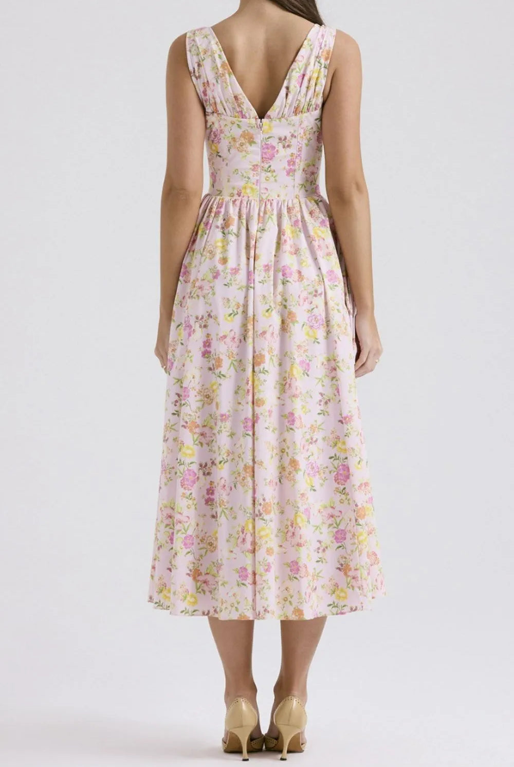 Floral V-Neck Sleeveless Midi Dress with Pockets-Dresses-Krush Kandy, Women's Online Fashion Boutique Located in Phoenix, Arizona (Scottsdale Area)