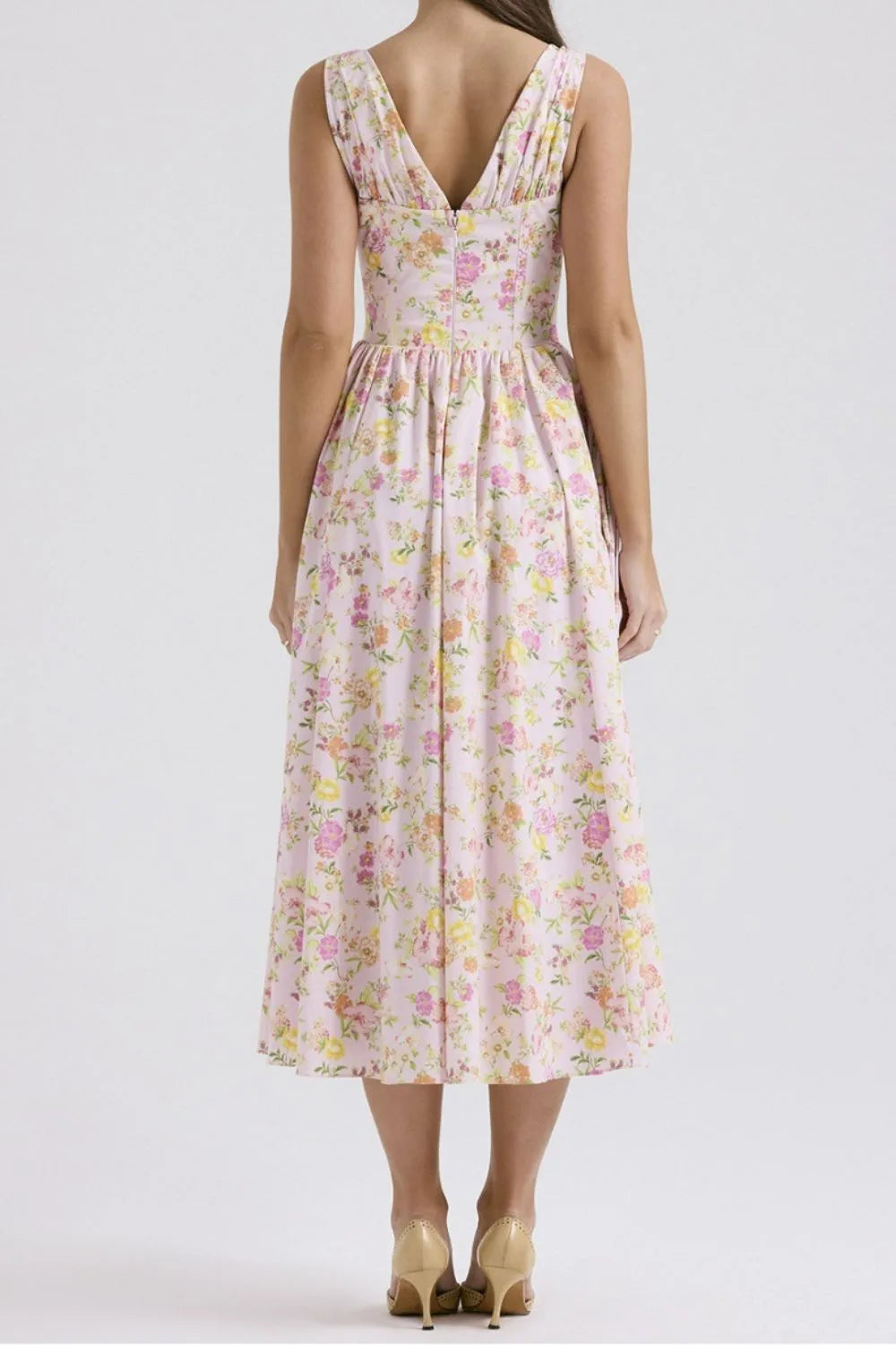 Floral V-Neck Sleeveless Midi Dress with Pockets-Dresses-Krush Kandy, Women's Online Fashion Boutique Located in Phoenix, Arizona (Scottsdale Area)