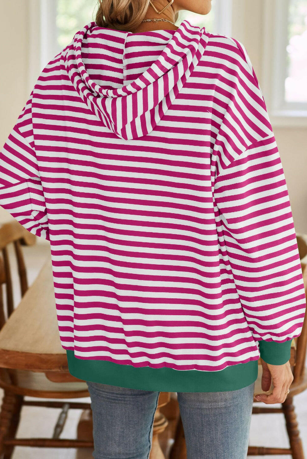 Lovelet Drawstring Striped Long Sleeve Hoodie-Krush Kandy, Women's Online Fashion Boutique Located in Phoenix, Arizona (Scottsdale Area)