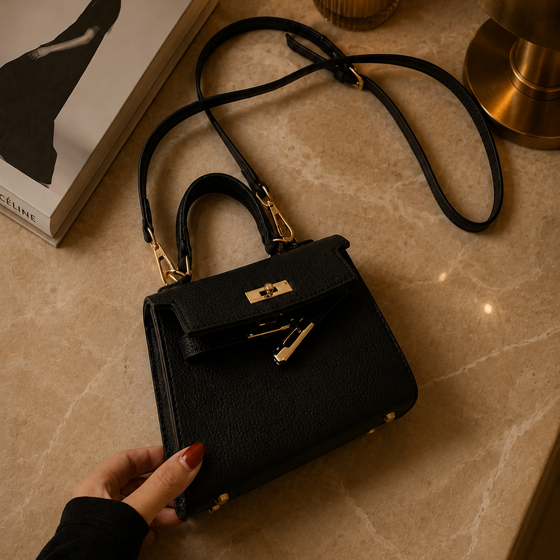 Mini Structured Crossbody Satchel Bag