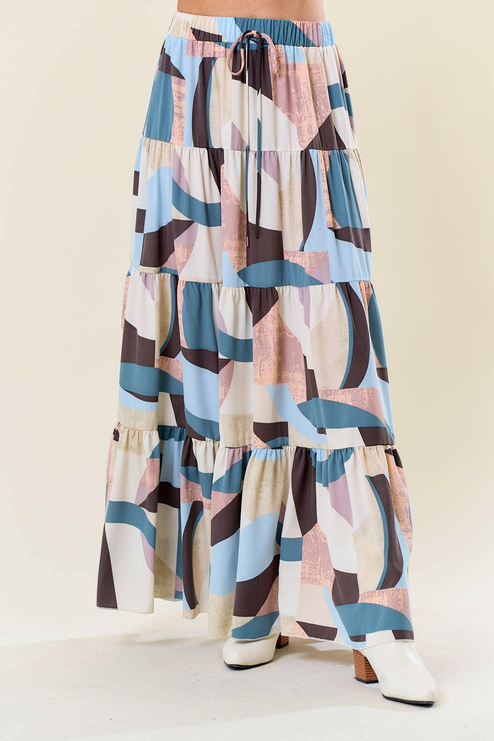Geo Dreams Tiered Maxi Skirt-Skirts-Krush Kandy, Women's Online Fashion Boutique Located in Phoenix, Arizona (Scottsdale Area)