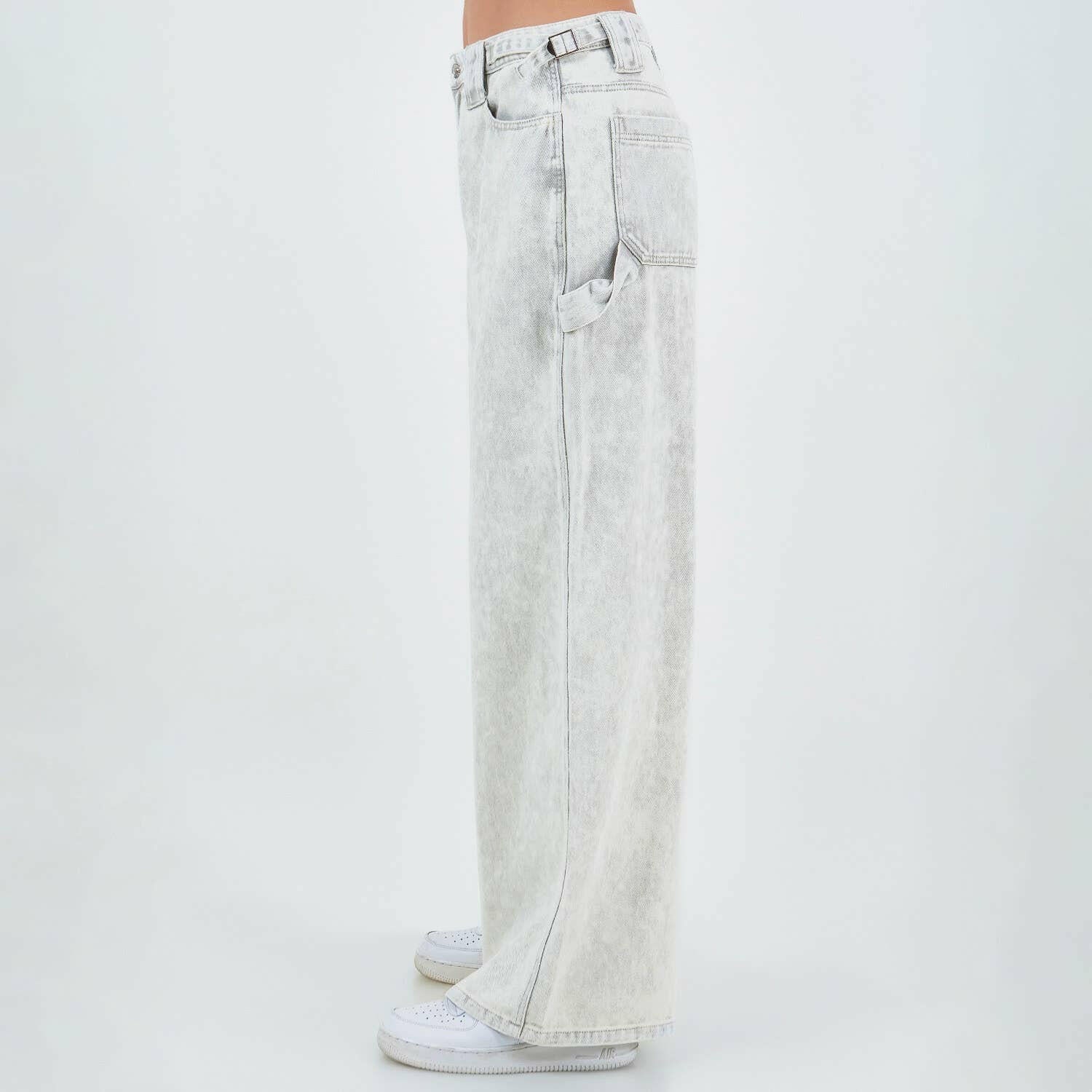Wide Leg Waist Strap Carpenter Jeans-Denim-Krush Kandy, Women's Online Fashion Boutique Located in Phoenix, Arizona (Scottsdale Area)