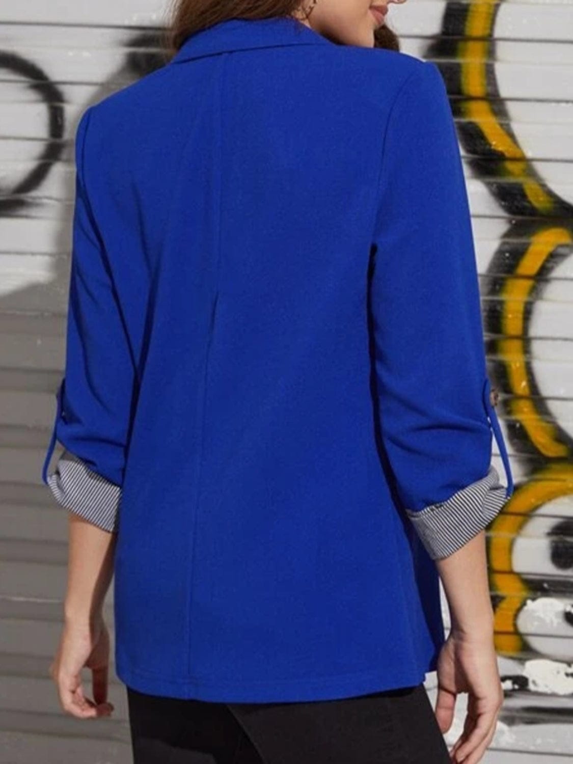 Lapel Collar Roll-Tab Sleeve Blazer-Krush Kandy, Women's Online Fashion Boutique Located in Phoenix, Arizona (Scottsdale Area)