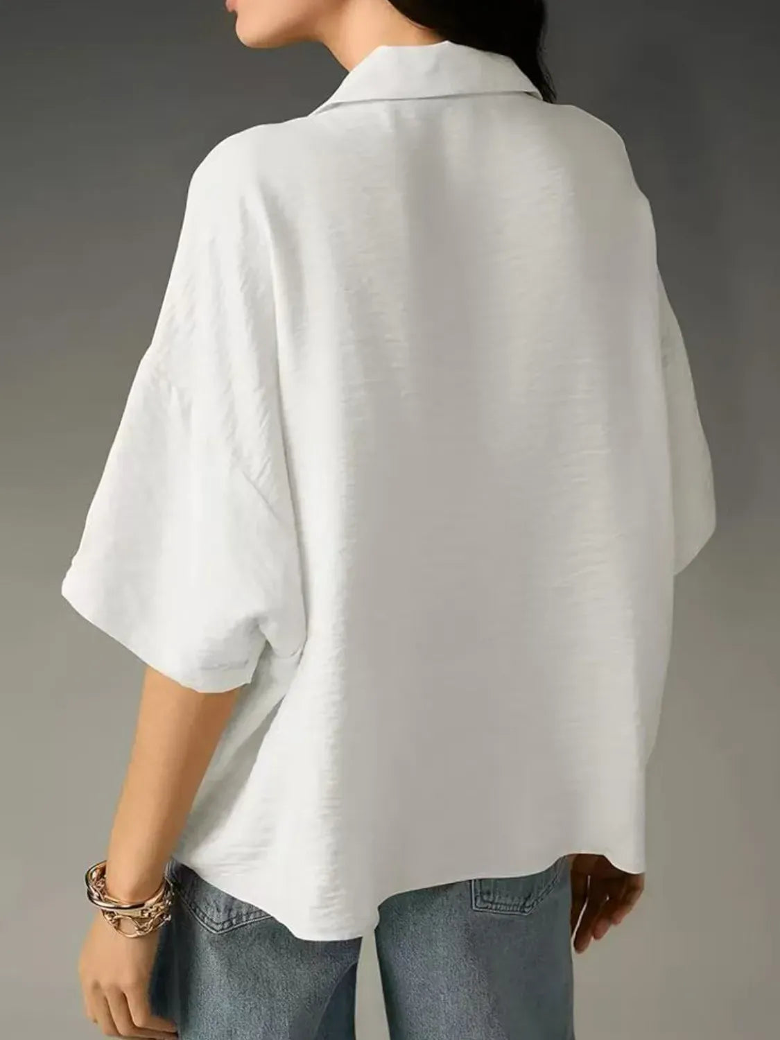 Collared Neck Half Sleeve Blouse-Krush Kandy, Women's Online Fashion Boutique Located in Phoenix, Arizona (Scottsdale Area)