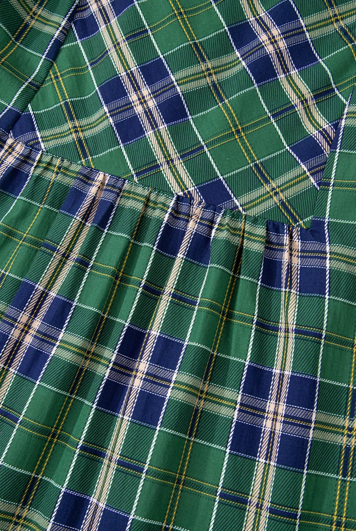 Plaid Frilly Collar Long Sleeve Shift Mini Dress-Dresses-Krush Kandy, Women's Online Fashion Boutique Located in Phoenix, Arizona (Scottsdale Area)