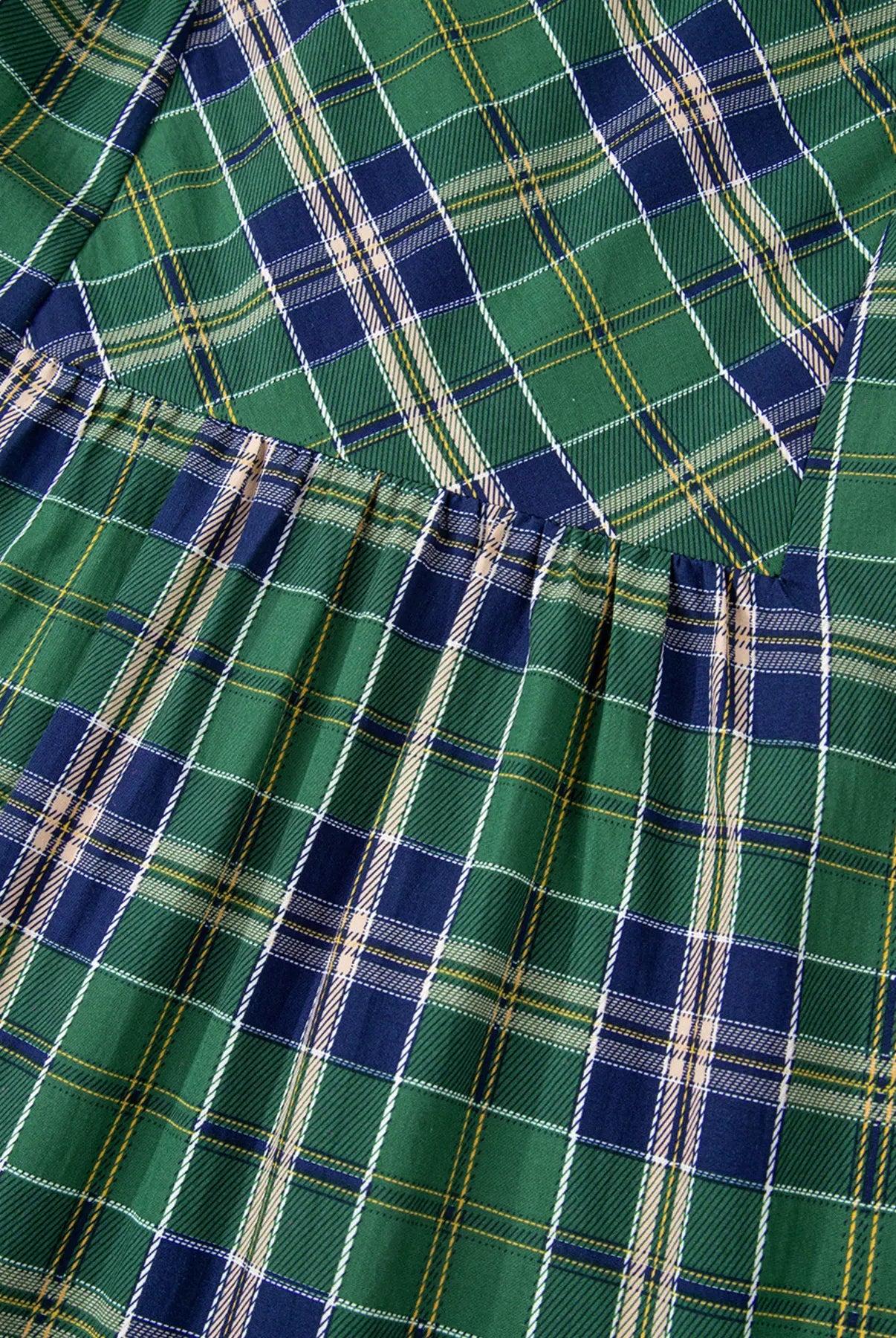 Plaid Frilly Collar Long Sleeve Shift Mini Dress-Dresses-Krush Kandy, Women's Online Fashion Boutique Located in Phoenix, Arizona (Scottsdale Area)
