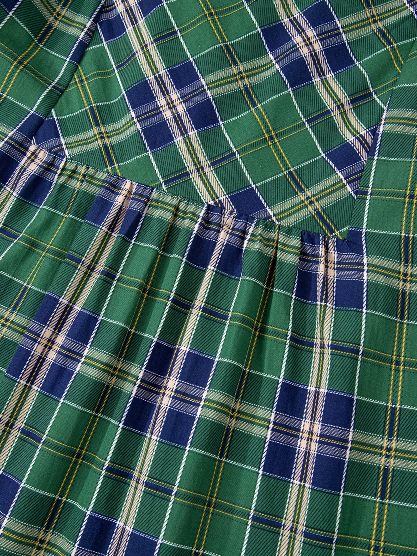 Plaid Frilly Collar Long Sleeve Shift Mini Dress-Dresses-Krush Kandy, Women's Online Fashion Boutique Located in Phoenix, Arizona (Scottsdale Area)