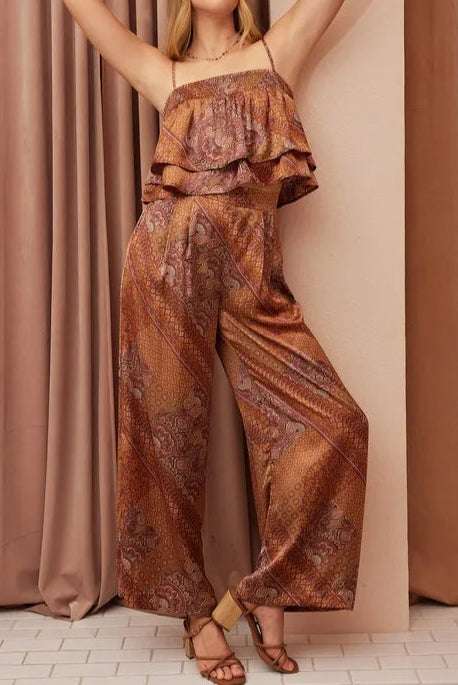 Mittoshop Paisley Patchwork Print Satin Ruffle Crop Cami-Tops-Krush Kandy, Women's Online Fashion Boutique Located in Phoenix, Arizona (Scottsdale Area)