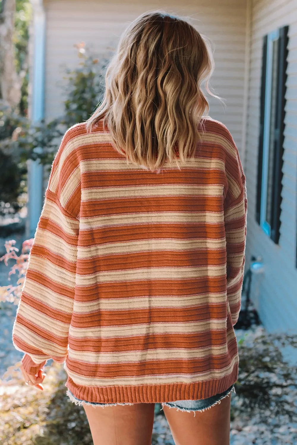 Striped Oversized Dropped Shoulder Sweater-Sweater-Krush Kandy, Women's Online Fashion Boutique Located in Phoenix, Arizona (Scottsdale Area)