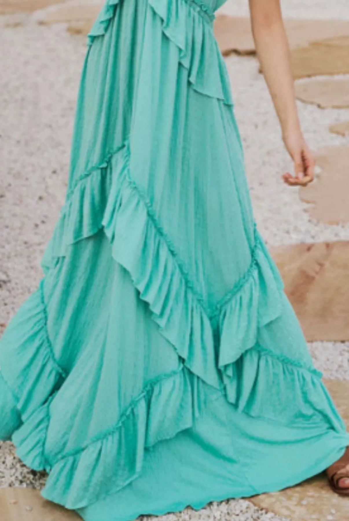 Ruffled Halter Neck Maxi Dress-Dresses-Krush Kandy, Women's Online Fashion Boutique Located in Phoenix, Arizona (Scottsdale Area)