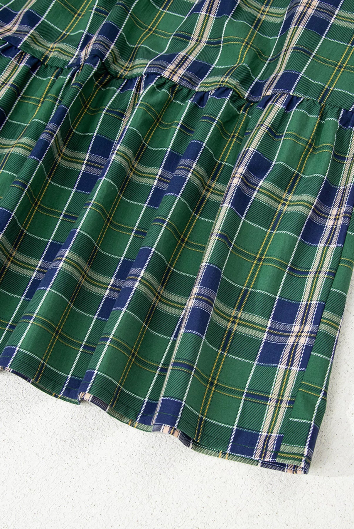 Plaid Frilly Collar Long Sleeve Shift Mini Dress-Dresses-Krush Kandy, Women's Online Fashion Boutique Located in Phoenix, Arizona (Scottsdale Area)