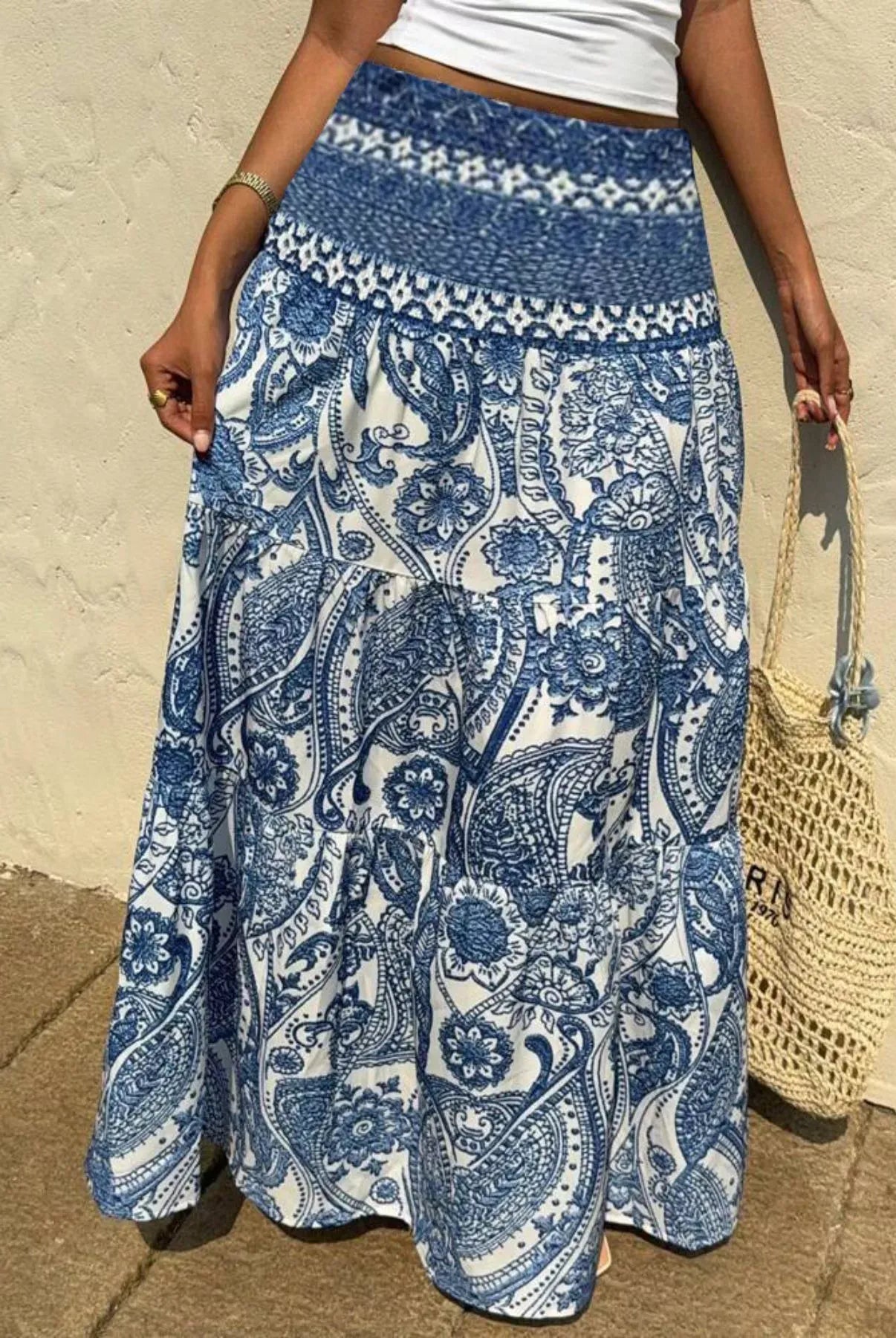 Printed High Waist Maxi Skirt-Skirts-Krush Kandy, Women's Online Fashion Boutique Located in Phoenix, Arizona (Scottsdale Area)