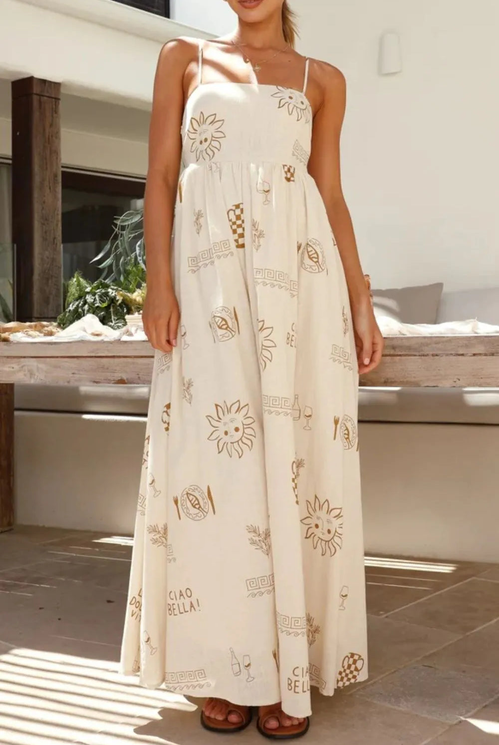 Printed Square Neck Maxi Cami Dress-Dresses-Krush Kandy, Women's Online Fashion Boutique Located in Phoenix, Arizona (Scottsdale Area)