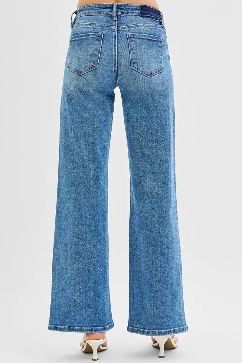RISEN Low Rise Wide Leg Jeans-Jeans-Krush Kandy, Women's Online Fashion Boutique Located in Phoenix, Arizona (Scottsdale Area)