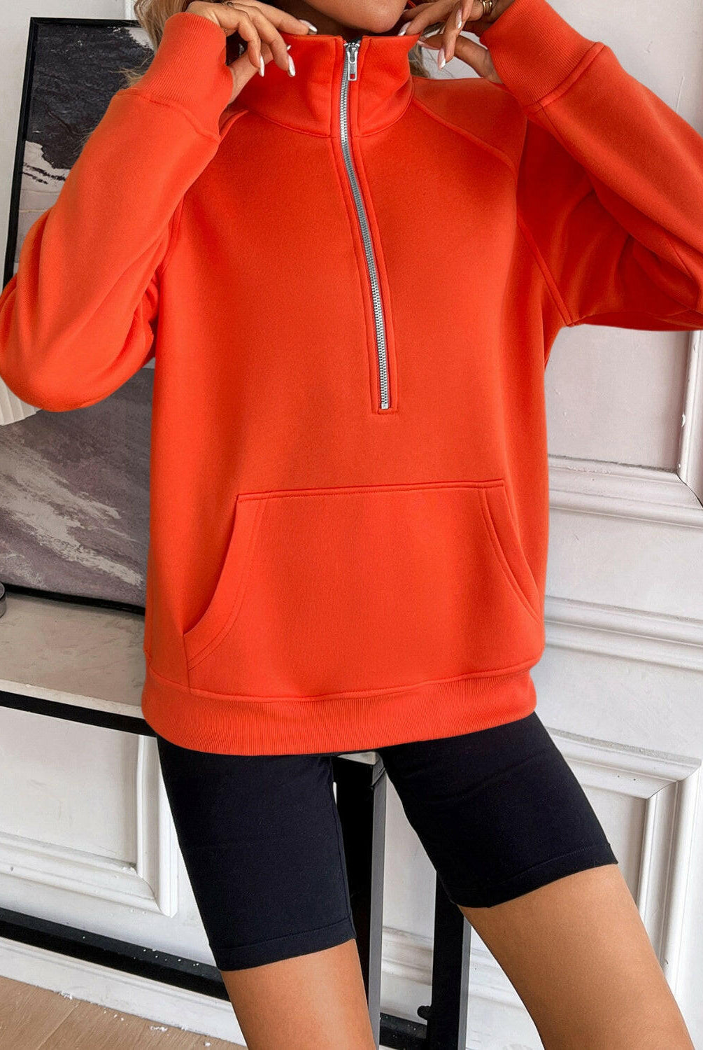 Ivy Lane Half Zip Raglan Sleeve Sweatshirt-Krush Kandy, Women's Online Fashion Boutique Located in Phoenix, Arizona (Scottsdale Area)