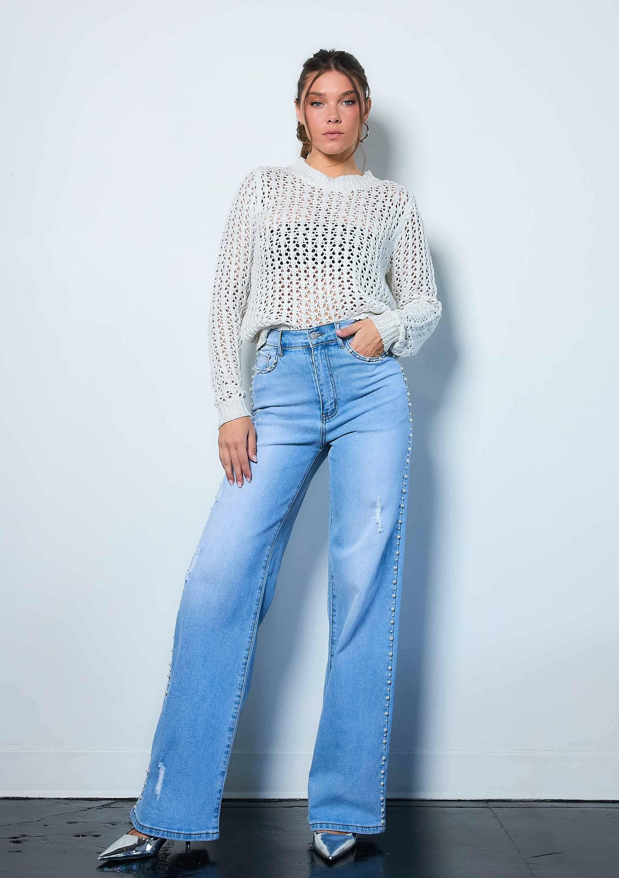 Pearl High-Rise Wide Leg Jeans-Jeans-Krush Kandy, Women's Online Fashion Boutique Located in Phoenix, Arizona (Scottsdale Area)