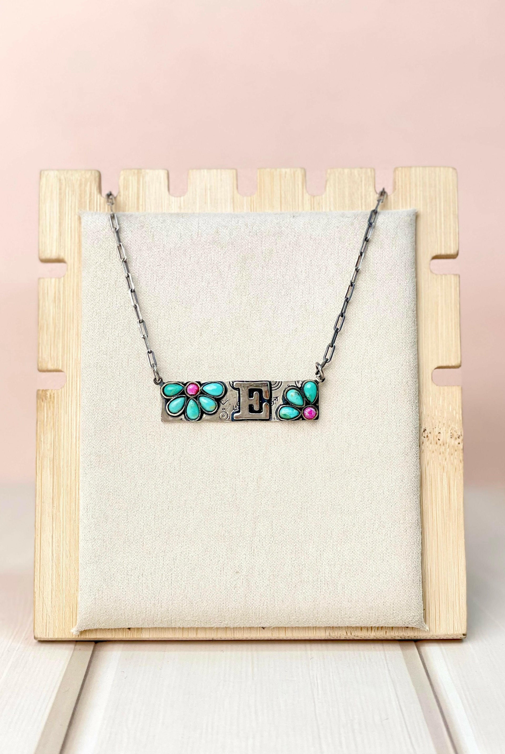 Initial Boho Daisy Bar Chain Necklace - MADE TO ORDER-Chain Necklaces-Krush Kandy, Women's Online Fashion Boutique Located in Phoenix, Arizona (Scottsdale Area)