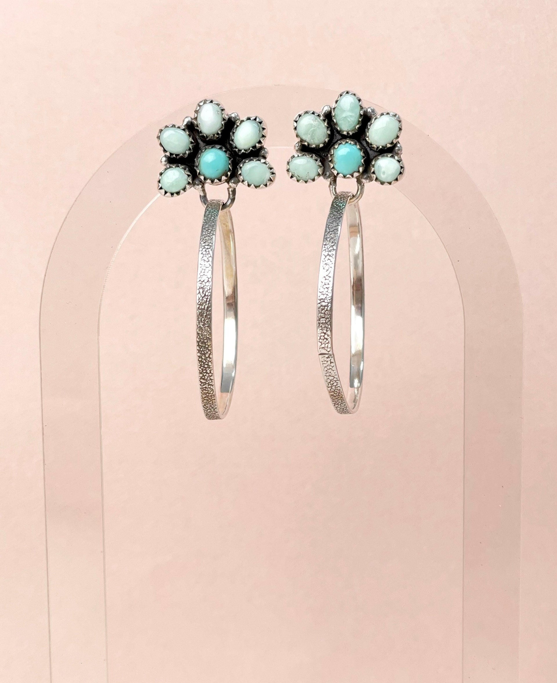 Paloma Half Daisy Boho Hoops-Earrings-Krush Kandy, Women's Online Fashion Boutique Located in Phoenix, Arizona (Scottsdale Area)