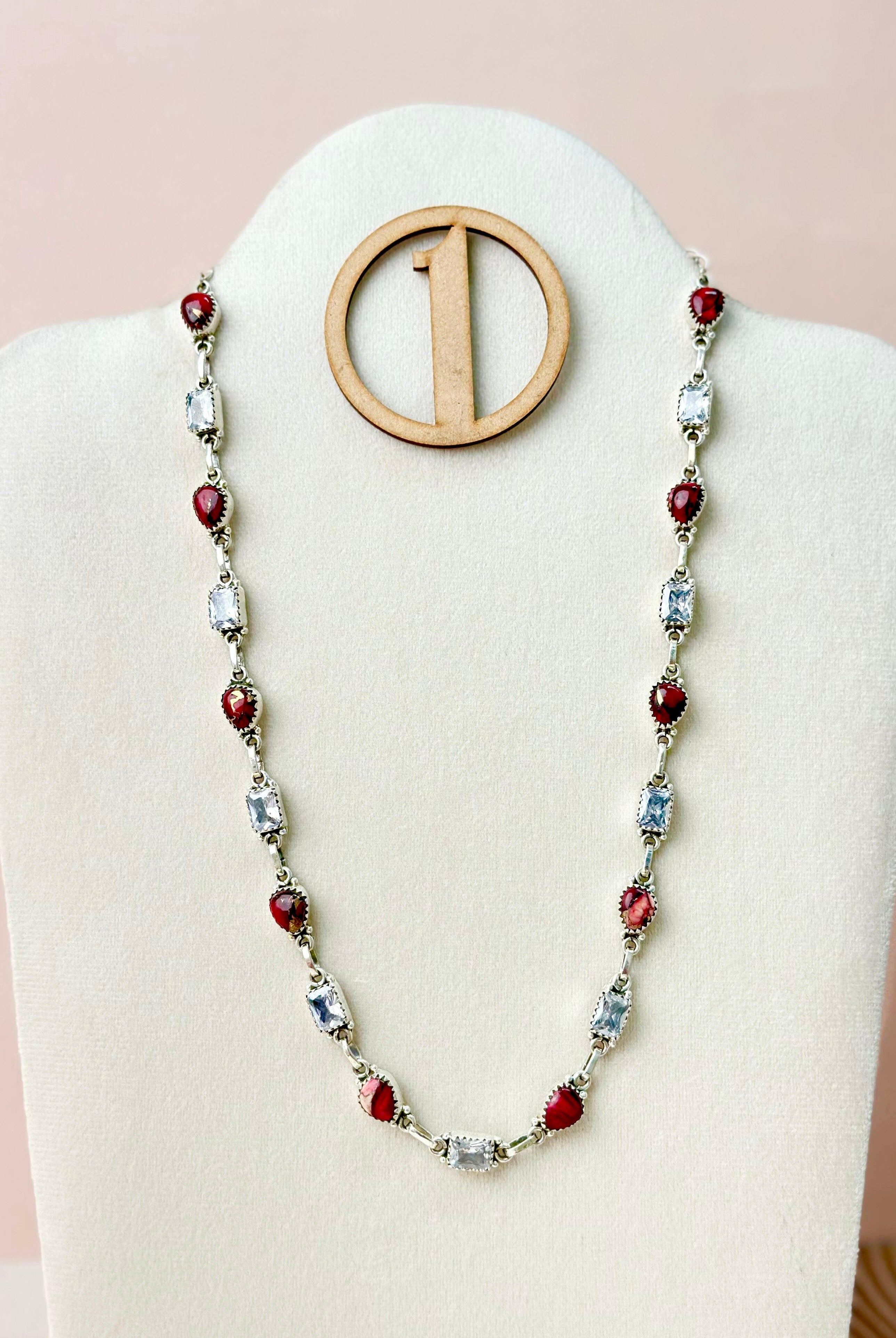 Darling Dahlias and Crystals Statement Necklace-Necklaces-Krush Kandy, Women's Online Fashion Boutique Located in Phoenix, Arizona (Scottsdale Area)