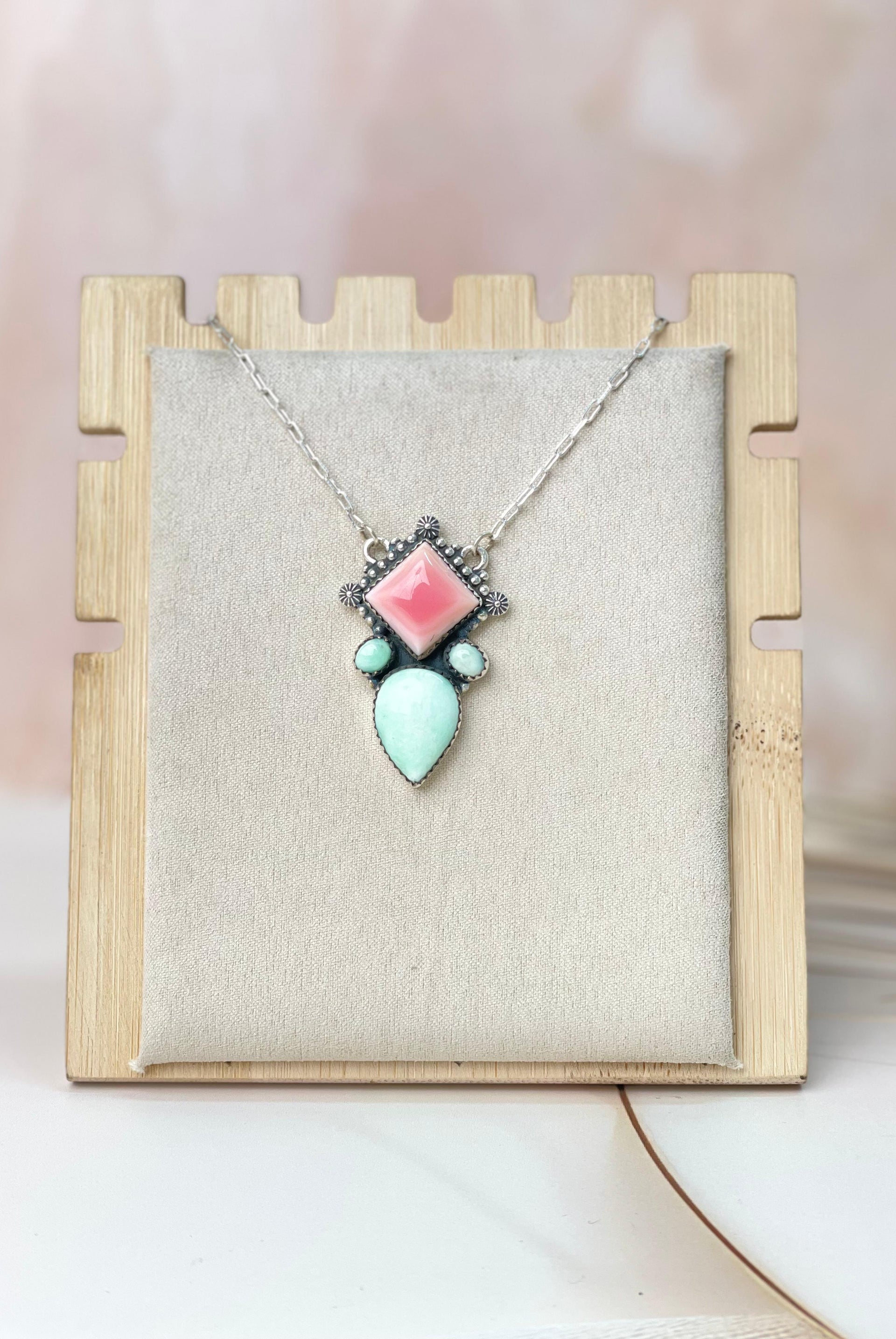 Paloma & Conch Square Cluster Necklace-Necklaces-Krush Kandy, Women's Online Fashion Boutique Located in Phoenix, Arizona (Scottsdale Area)