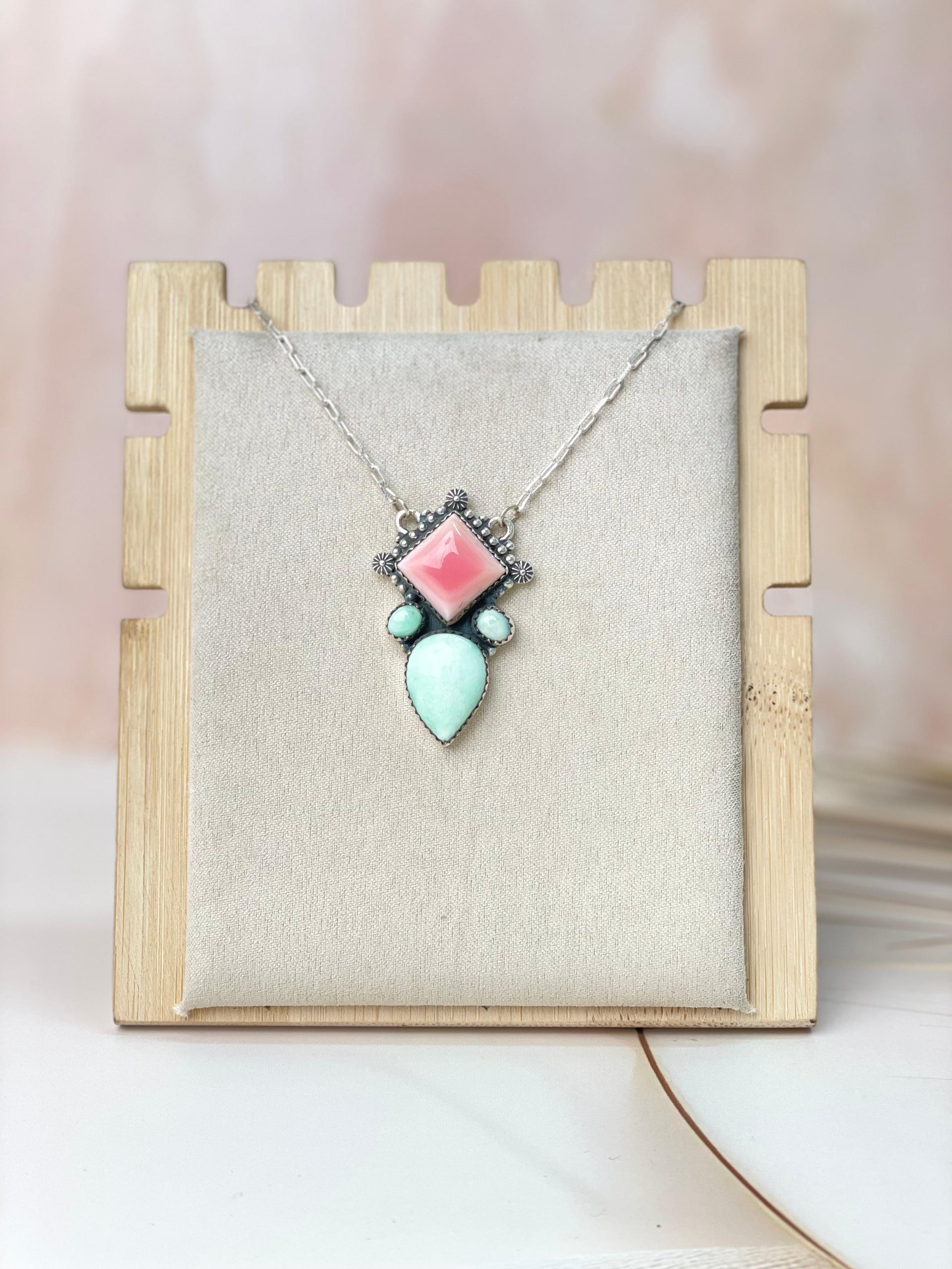 Paloma & Conch Square Cluster Necklace-Necklaces-Krush Kandy, Women's Online Fashion Boutique Located in Phoenix, Arizona (Scottsdale Area)