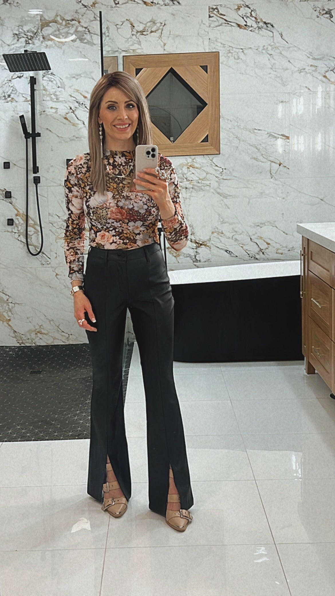 Brie Floral Mesh Top-Long Sleeve Tops-Krush Kandy, Women's Online Fashion Boutique Located in Phoenix, Arizona (Scottsdale Area)