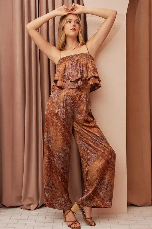 Mittoshop Paisley Patchwork Print Satin Wide Leg Pants-pants-Krush Kandy, Women's Online Fashion Boutique Located in Phoenix, Arizona (Scottsdale Area)