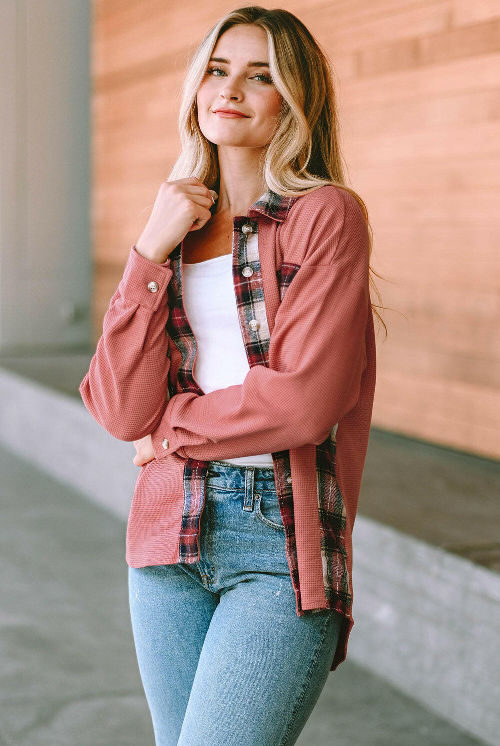 Plaid Button Down Collared Jacket-Krush Kandy, Women's Online Fashion Boutique Located in Phoenix, Arizona (Scottsdale Area)