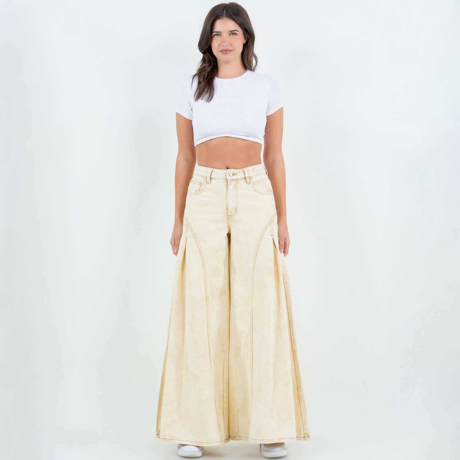 Super Wide Leg Mid Rise Pants-Denim-Krush Kandy, Women's Online Fashion Boutique Located in Phoenix, Arizona (Scottsdale Area)