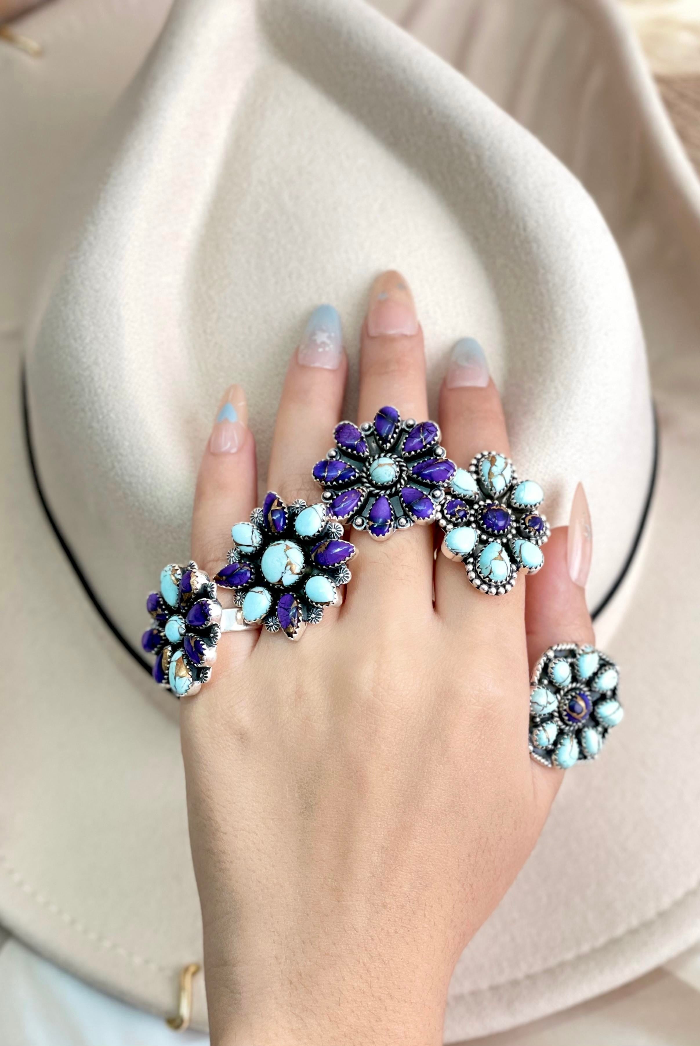 Perfect Touch Multi Dahlia Ring Clusters-Rings-Krush Kandy, Women's Online Fashion Boutique Located in Phoenix, Arizona (Scottsdale Area)