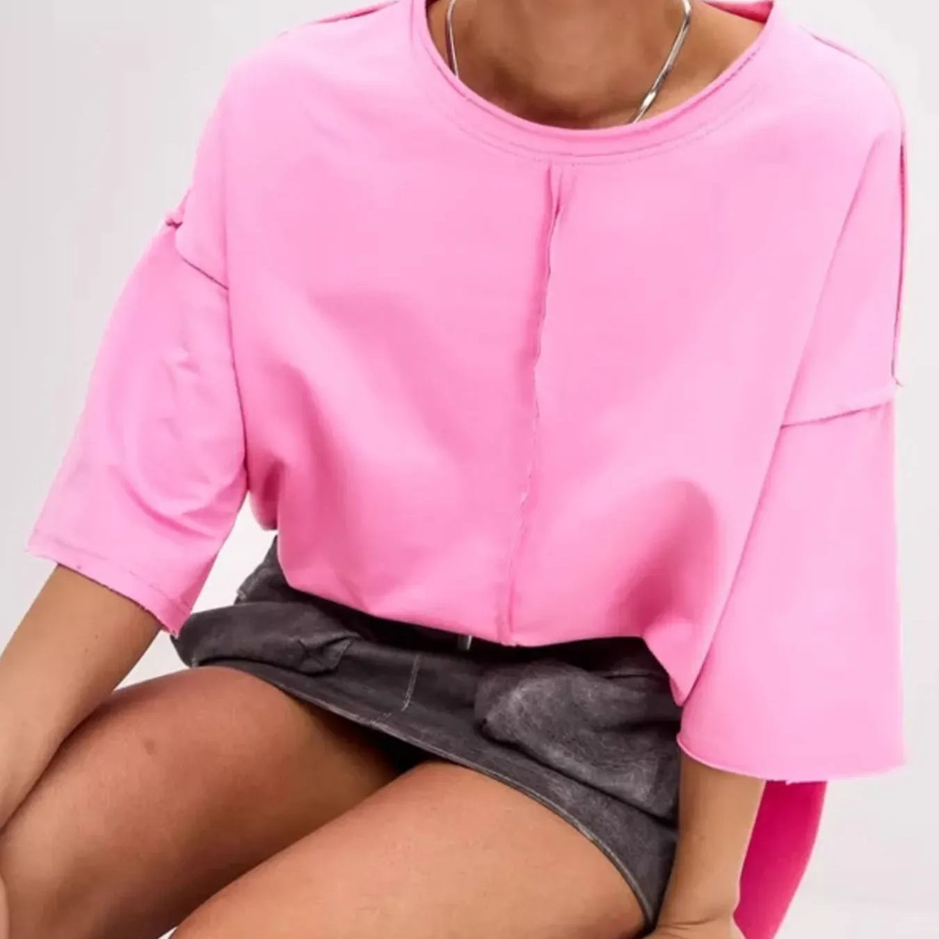 Round Neck Half Sleeve T-Shirt-Krush Kandy, Women's Online Fashion Boutique Located in Phoenix, Arizona (Scottsdale Area)