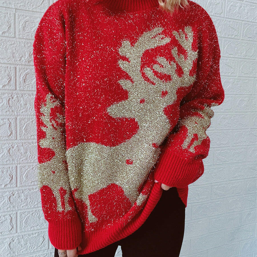 Christmas Element Round Neck Sweater-Krush Kandy, Women's Online Fashion Boutique Located in Phoenix, Arizona (Scottsdale Area)