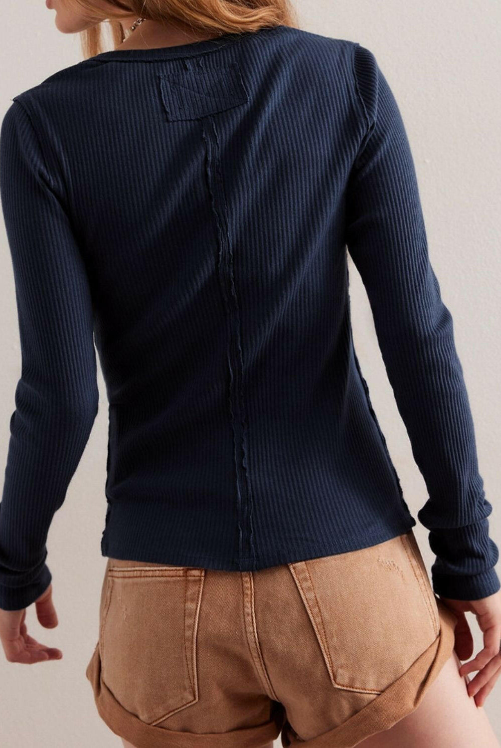 Ribbed Round Neck Long Sleeve Top-Krush Kandy, Women's Online Fashion Boutique Located in Phoenix, Arizona (Scottsdale Area)