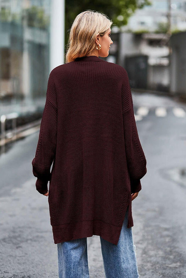 Long Sleeve Waffle-Knit Cardigan-Krush Kandy, Women's Online Fashion Boutique Located in Phoenix, Arizona (Scottsdale Area)