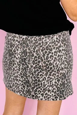 Leopard Denim Mini Skirt-Krush Kandy, Women's Online Fashion Boutique Located in Phoenix, Arizona (Scottsdale Area)