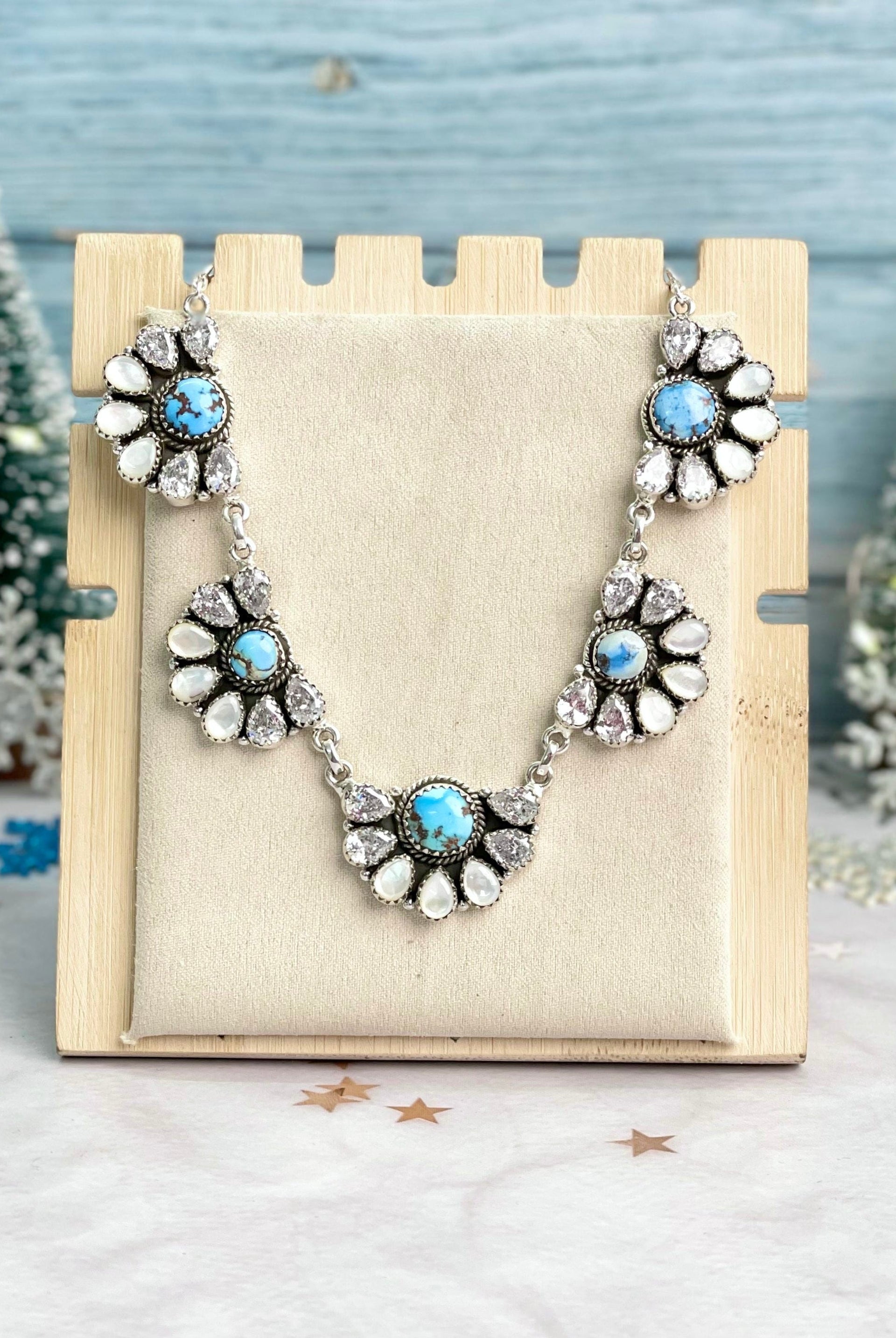 Winter Frost Golden Hills Cluster Necklace-Necklaces-Krush Kandy, Women's Online Fashion Boutique Located in Phoenix, Arizona (Scottsdale Area)